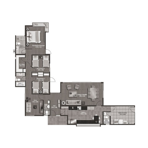 Planta Casa 140 / Casaquinta - Socovesa