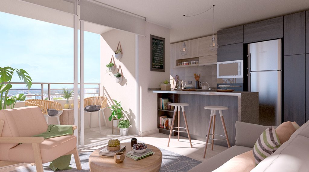 Novo Urbano - Cocina Integrada y terraza