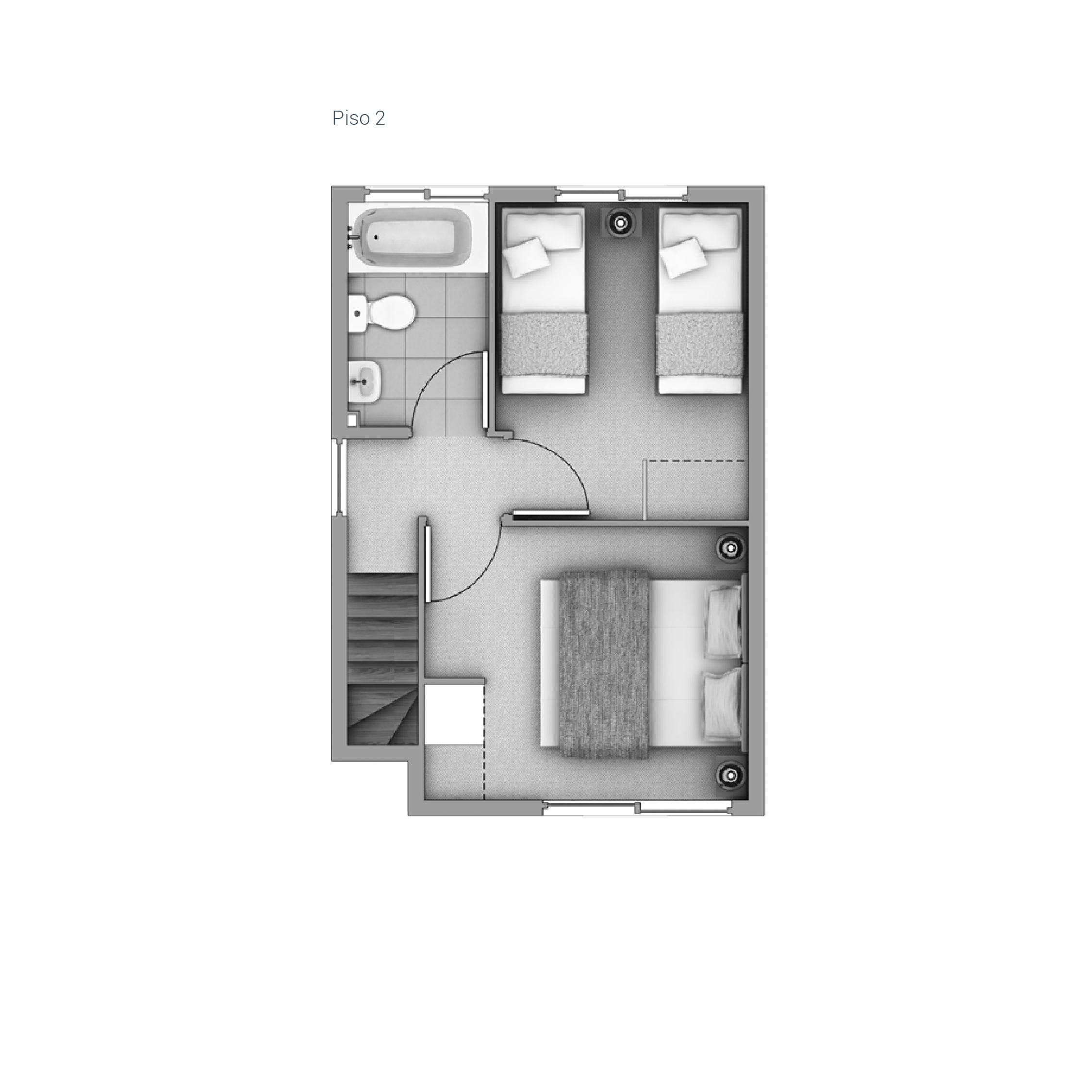 Segundo piso Casa 47 / Las Pataguas - Socovesa