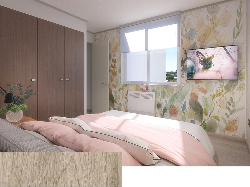 Piso fotolaminado dormitorio