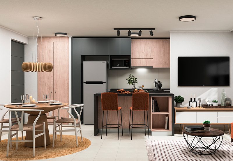 Inmobiliaria SOCOVESA | Depto A2 / 2D + 1B cocina semi integrada