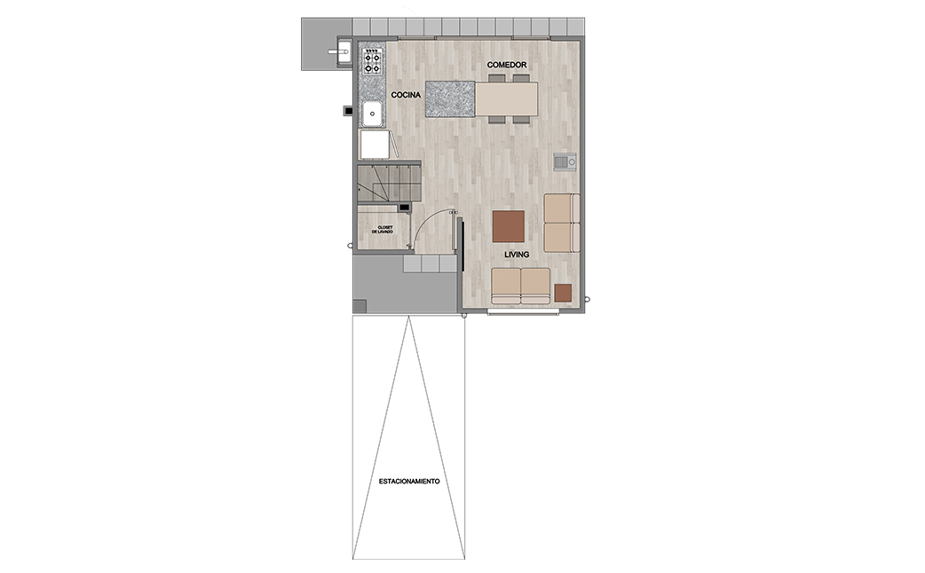 Portal del Libertador IX - Nueva Etapa, Casa de 62 m2, planta primer piso