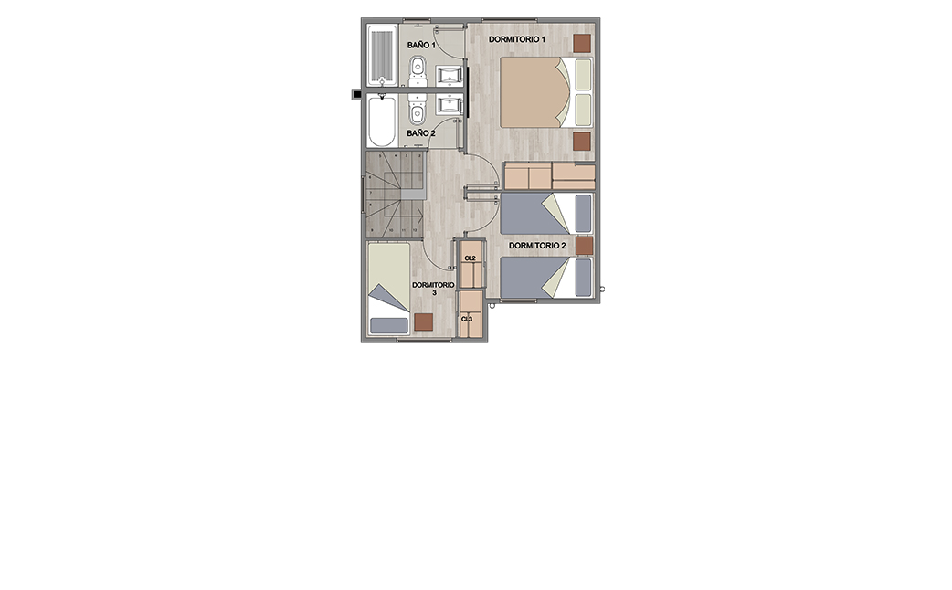 Portal del Libertador IX - Nueva Etapa, Casa de 62 m2, planta segundo piso