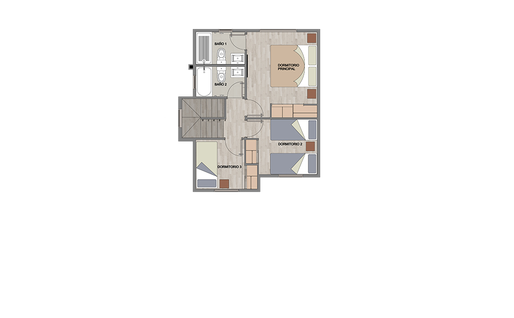 Portal del Libertador IX - Nueva Etapa, Casa de 73 m2, planta segundo piso